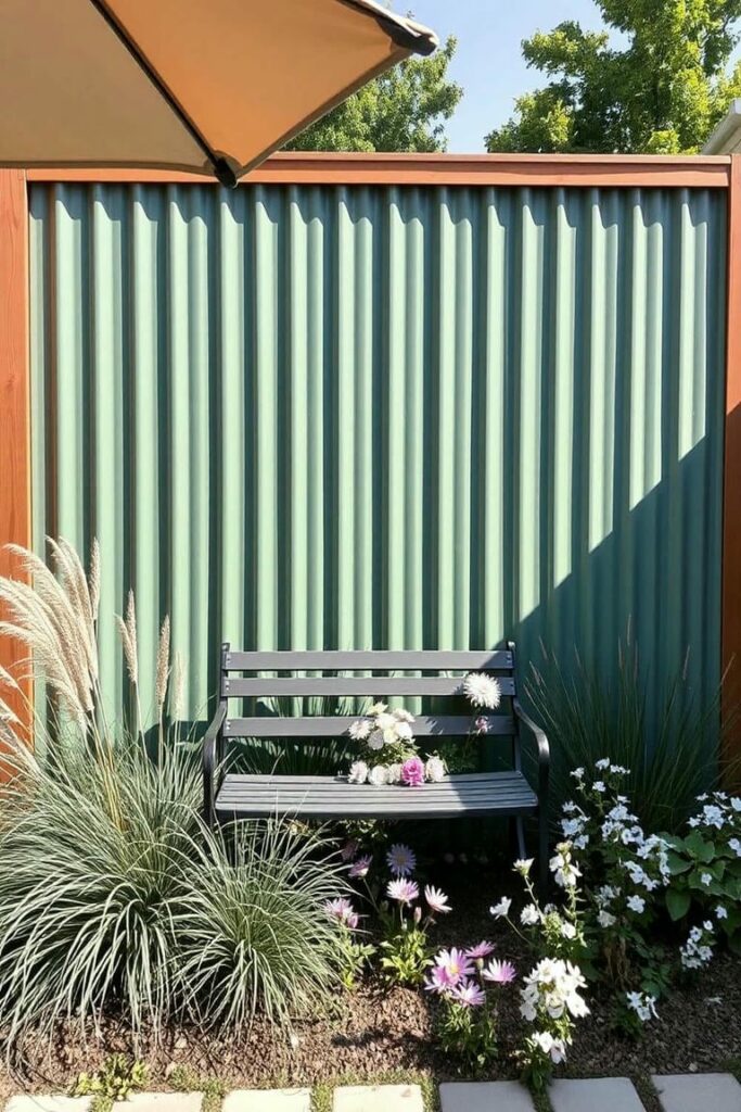 Corrugated Metal Fence
