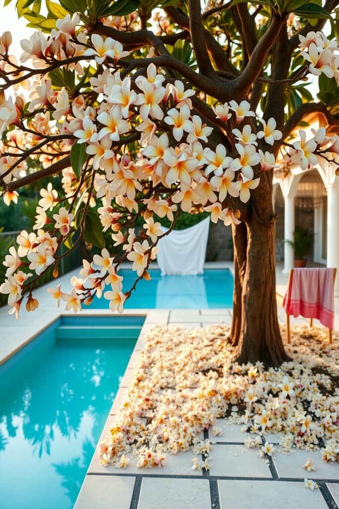 Frangipani tree for pool