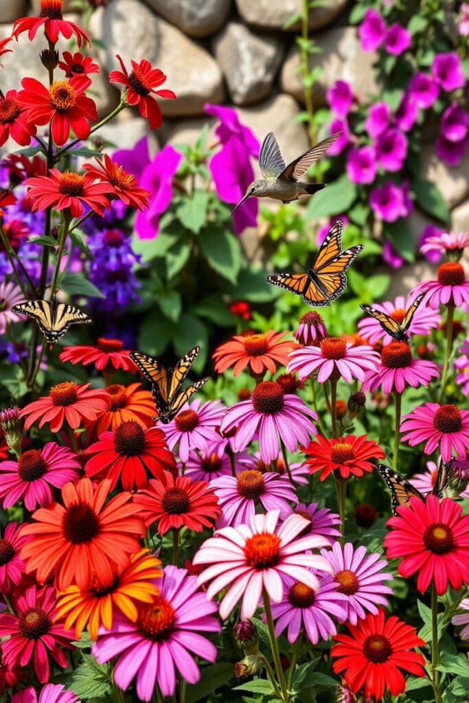 Hummingbirds and Butterflies flowers