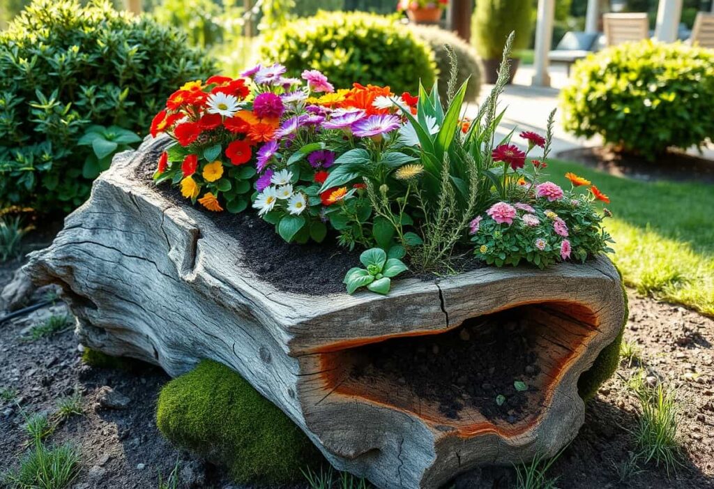 Tree Trunk Planter