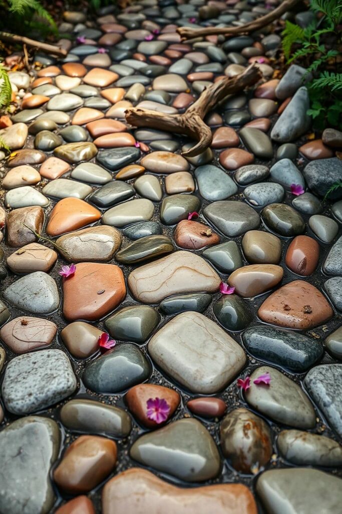 beautiful river rock pathway