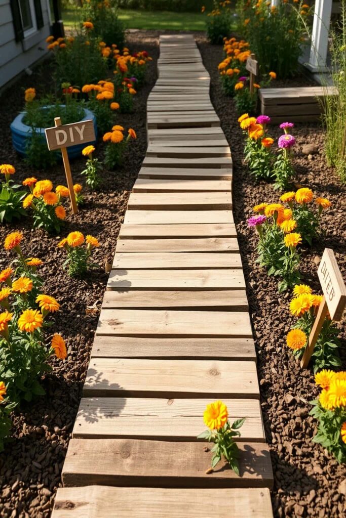pallet wood walkway
