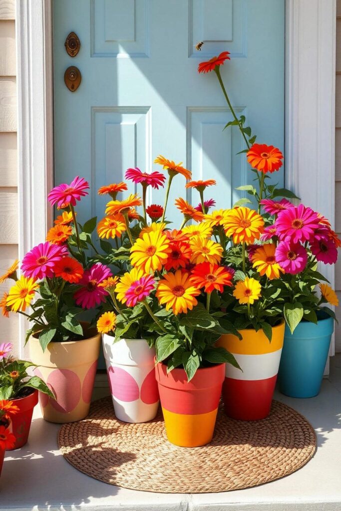 potted Zinnias