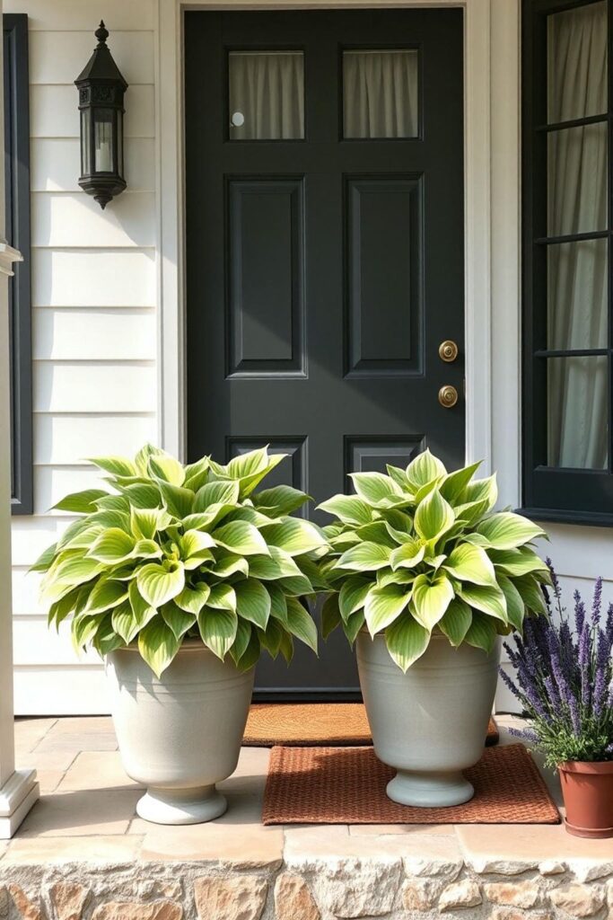 potted hostas