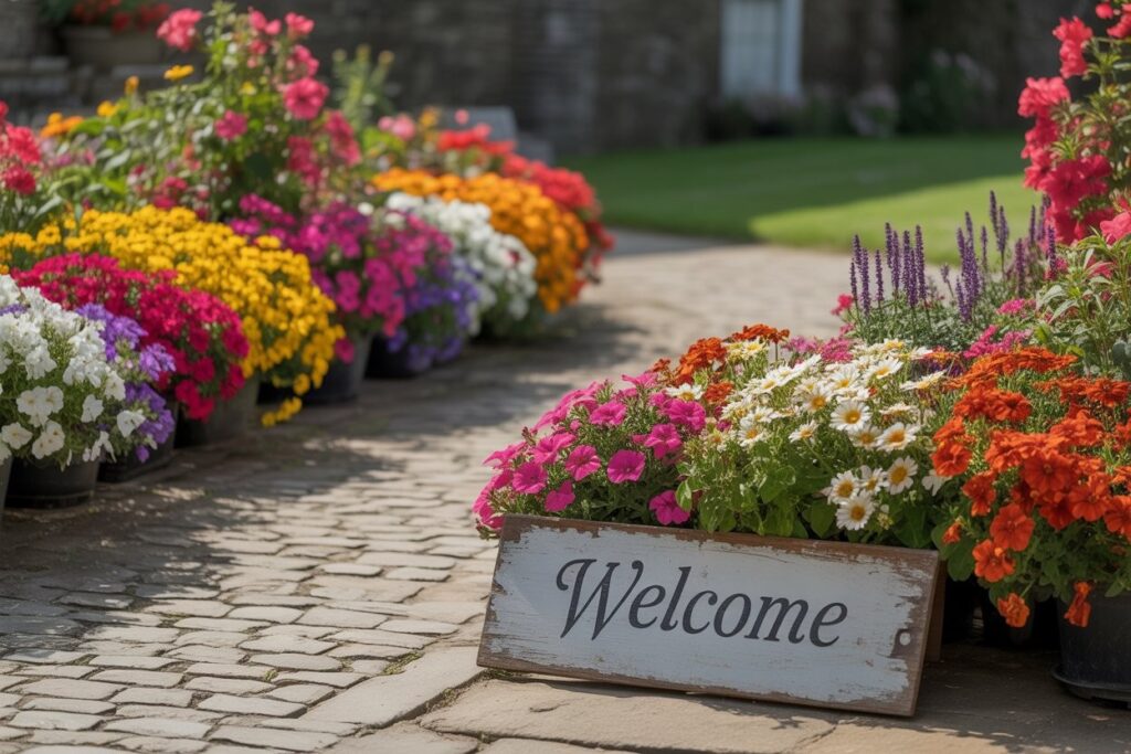 walkway flower bed