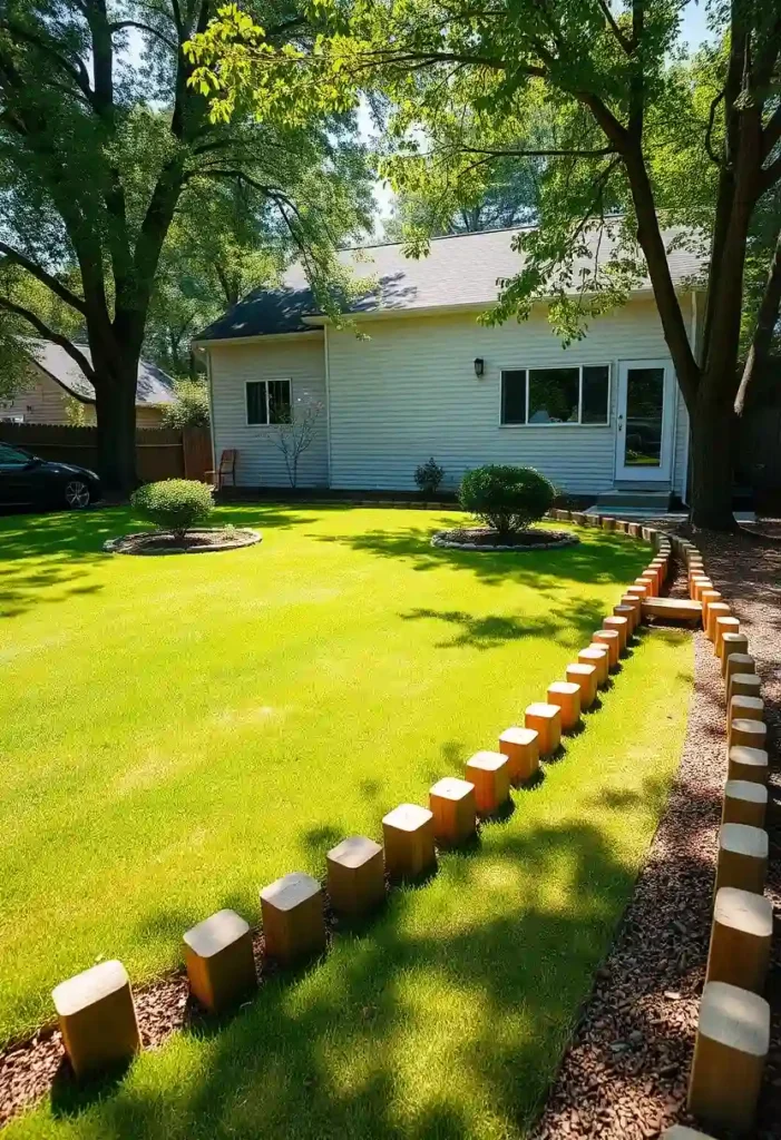 wood log edging