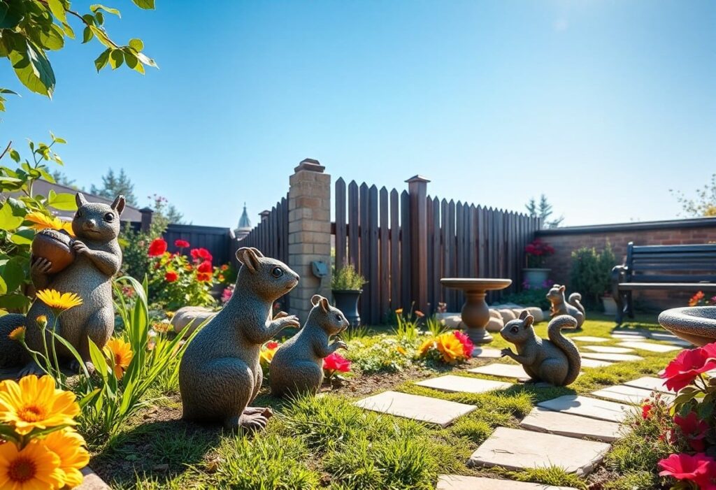 Garden Squirrel Statues