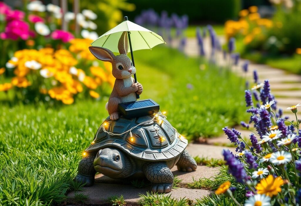 Rabbit Perched on a Turtle