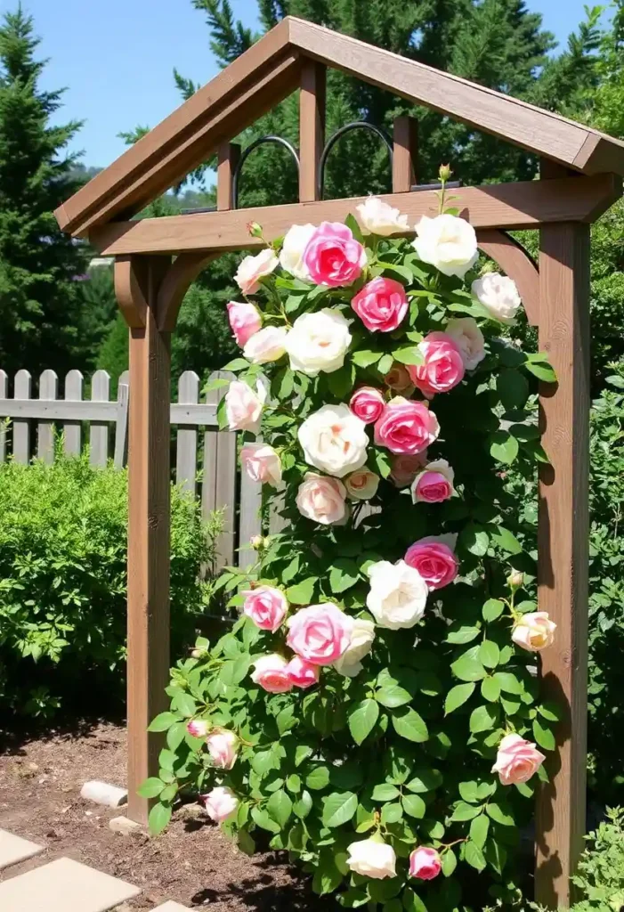 climbing roses on trellis